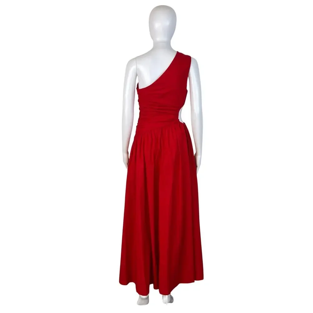 Abercrombie and Fitch Red Cutout Waist One Shoulder Dress (Sz XS)